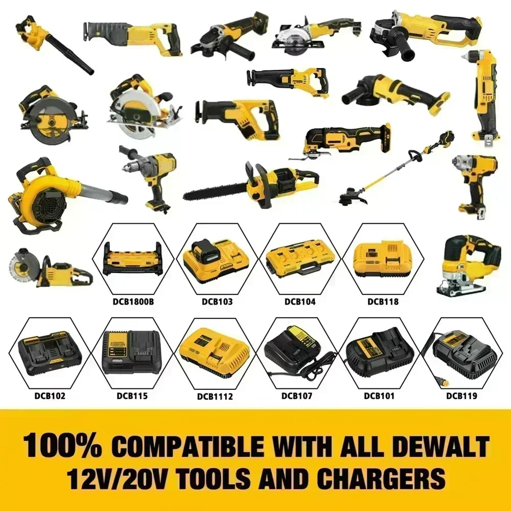 18650 аккумуляторы 20V for Dewalt DCB203 DCB200 DCB205 DCB206 DCB184 DCB201 power tools18v 20v rechargeable battery Replacement