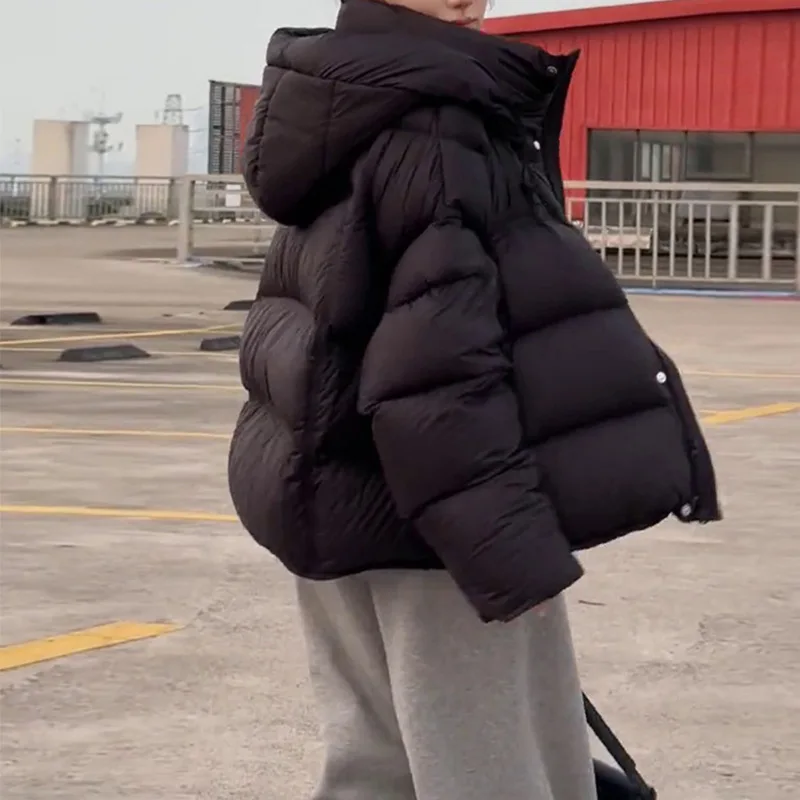 المرأة البخاخ أسفل سترة الشتاء مقنعين قصيرة الأبيض بطة أسفل معاطف امرأة dvainstorounasя كردولينا doudoune فام لوكس JK-265 #3