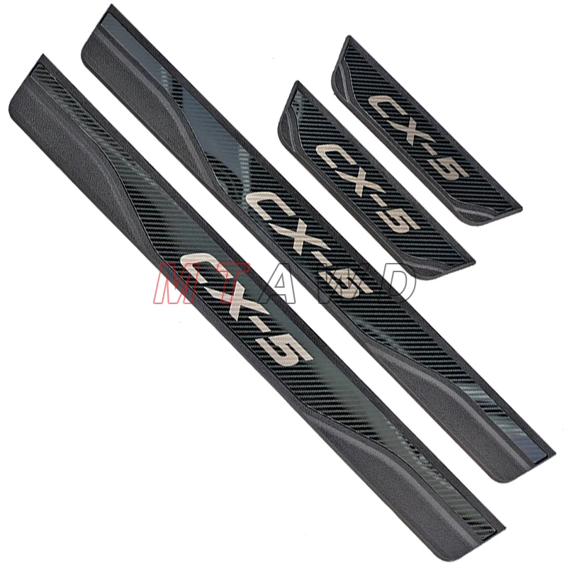 

For Mazda CX-5 CX5 KE KF Accessory 2012-2023 2024 Car Carbon Door Sill Kick Scuff Plate Guard Pedal Protector Trim Cover Styling