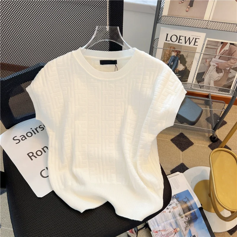 

South Oil High Quali Ice Silk Трикотажная футболка женская летняя футболка ort Sle Top Faion Commute Свободный трикотаж