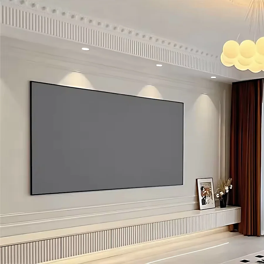 Black Diamond 120 inch ALR Projector Screen 16:9 4K/8K 3D UHD Fixed Frame Projection Screen Wall Mount Narrow Bezel for Standard