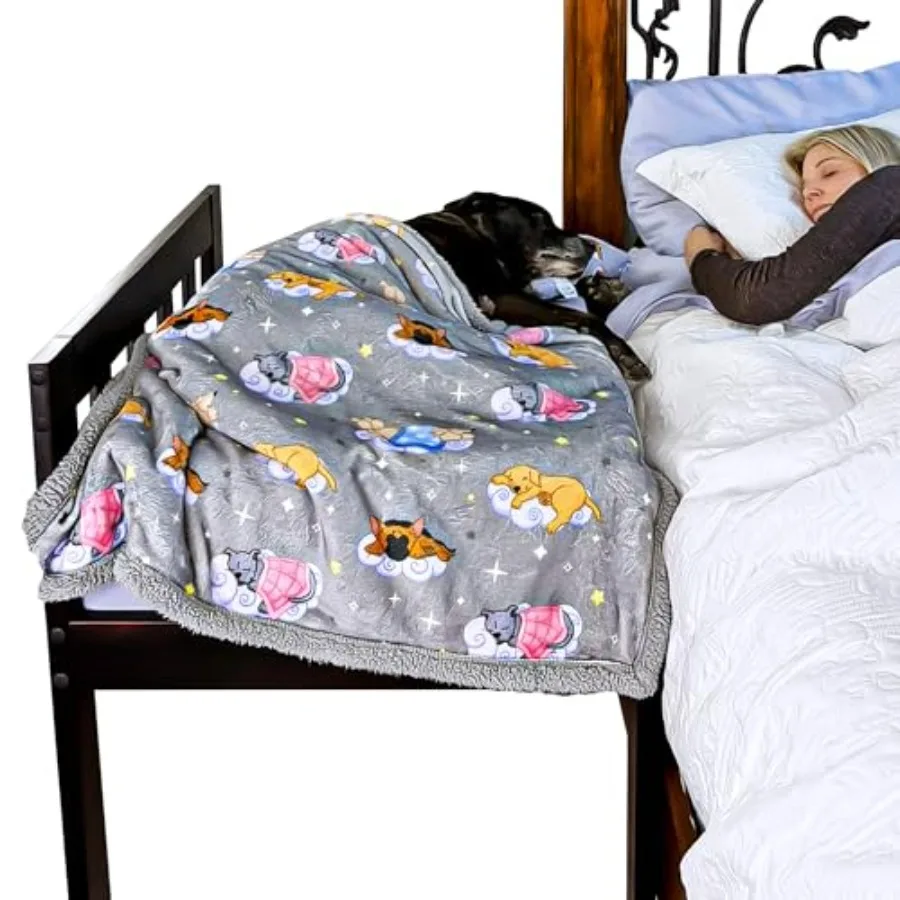 Juego de cama Sweet Dreams - Manta reversible de forro polar de Sherpa suave, almohada de felpa, sábana bajera gris para mayor comodidad - Oeko-Tex 100 Cert