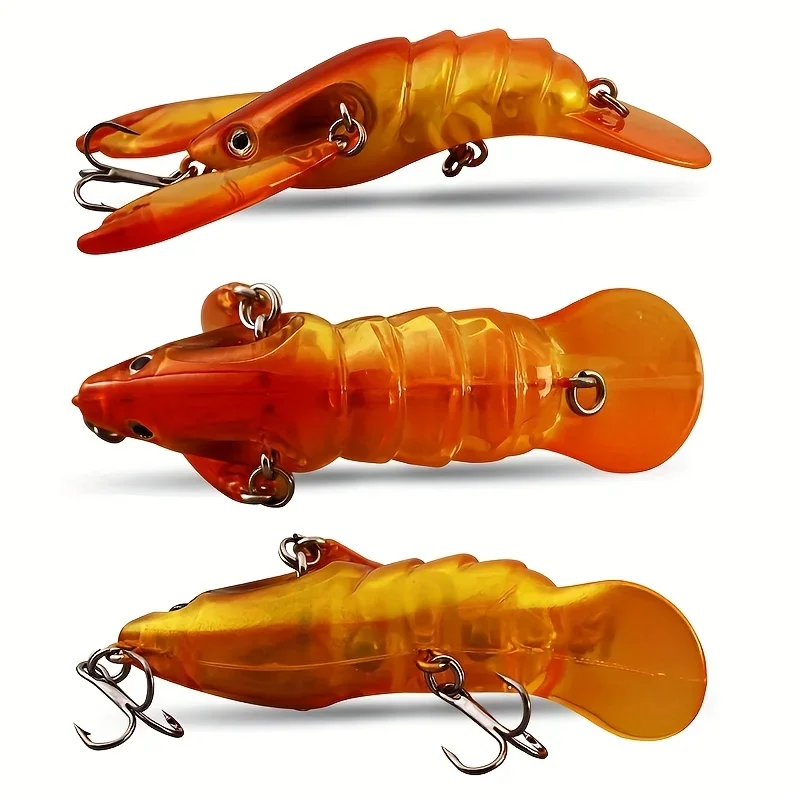 

3.14in/9g High Bionic Crawfish Lure, Freshwater Saltwater Hard Bait ABS Double Pincer Simulation Fake Bait Cocklefish Lure