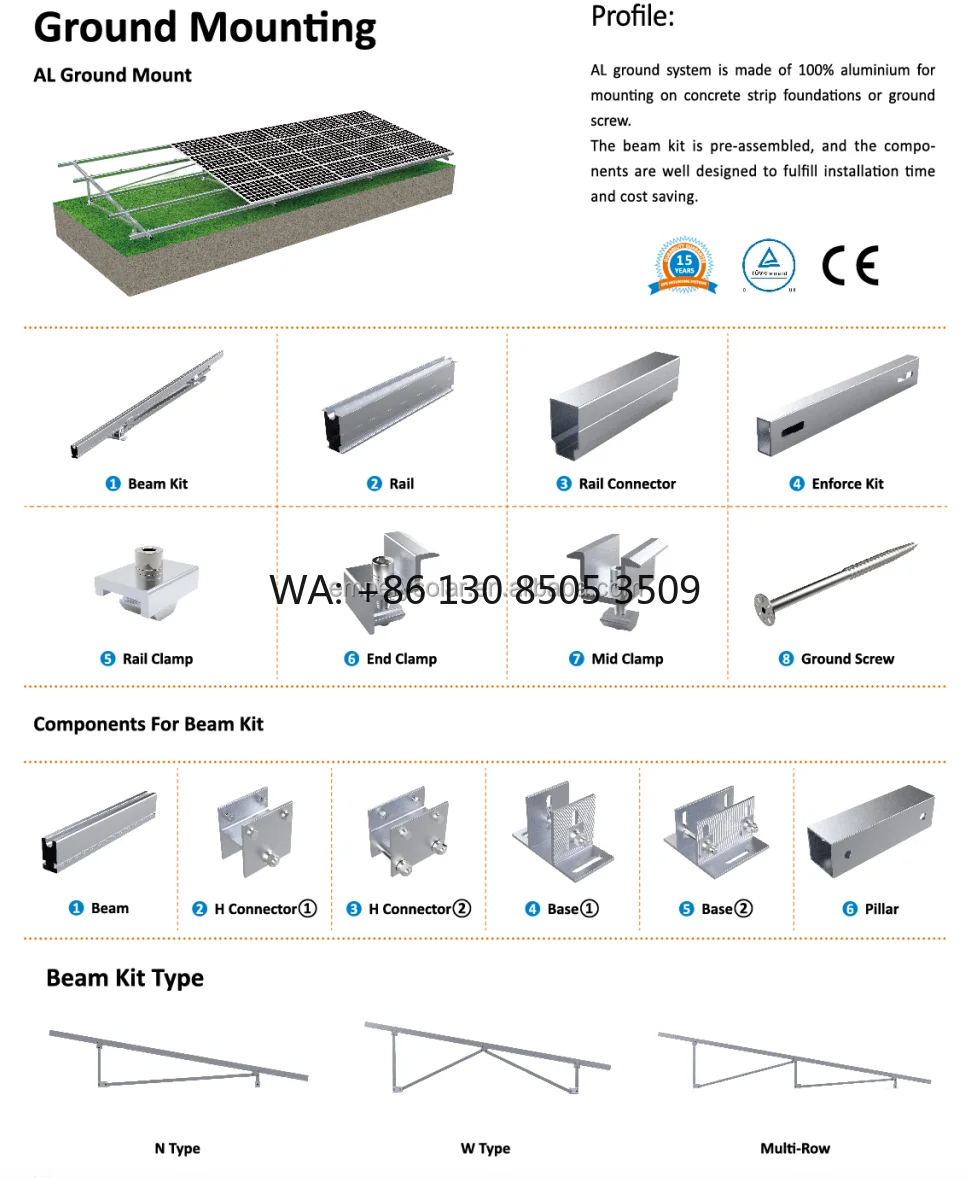 

New Material Zinc&Hot-Dip Galvanized Magnesium Solar Ground Bracket Structure or Solar Panel Ground Mounting System Racks