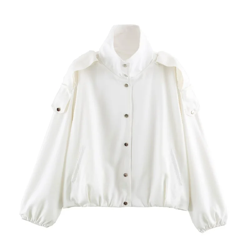 2026 New Autumn Women Long Sleeve Casual Jacket Stand Collar Relaxed Versatile Outerwear For Daily Commute Wear