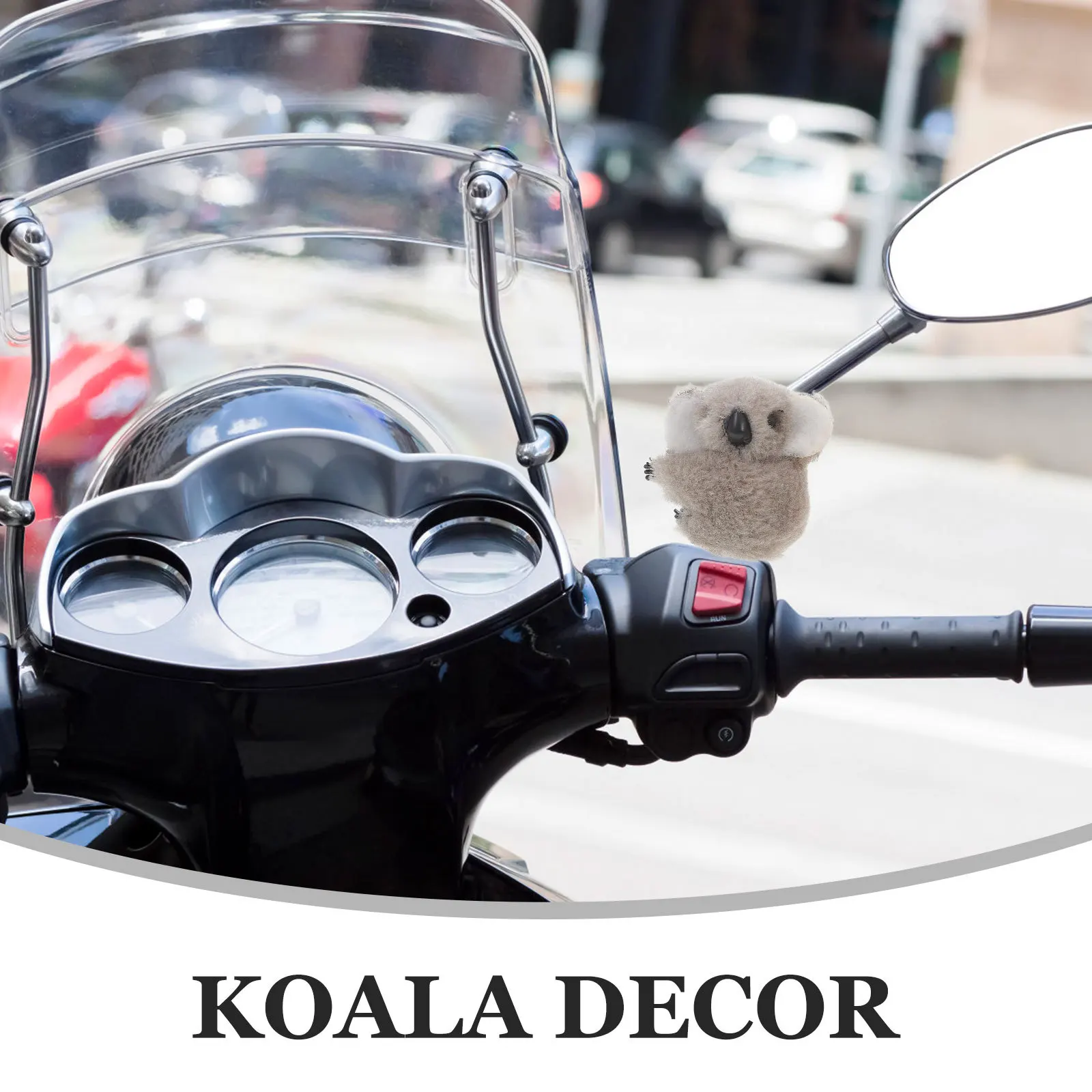2Pcs Motorcycle Mirror Handle Decor with Adorable Koala Design - Long-Lasting, Fade-Resistant Ornament for Side Mirror, Stylish