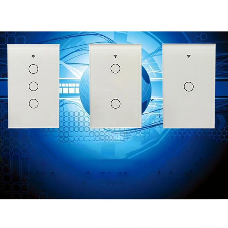 Smart Home Wifi RF Remote Control Wall Light Switch Panel Wall Contact Light Switch For US Plug Relay Controller