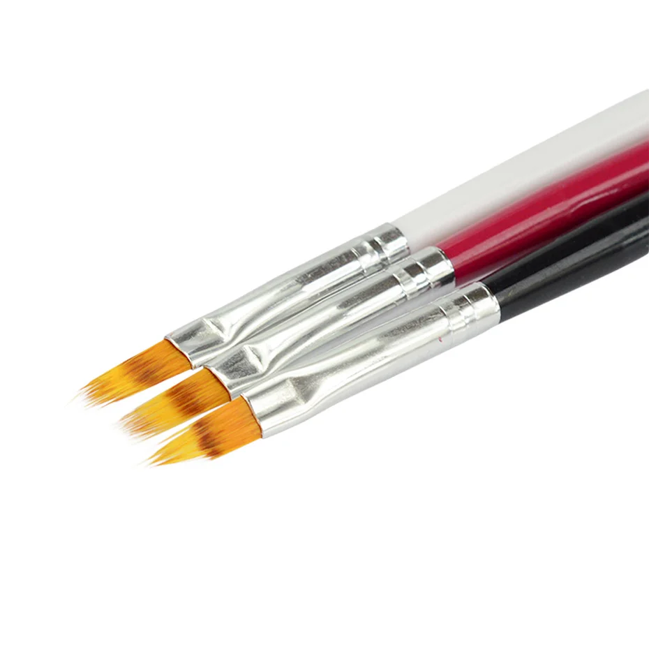 5pcs Nail Brush Pen UV Gel Gradient Bloom Nail Art Painting Wood Handle Nylon Hair Black White Red Draw Manicure Nail Tool