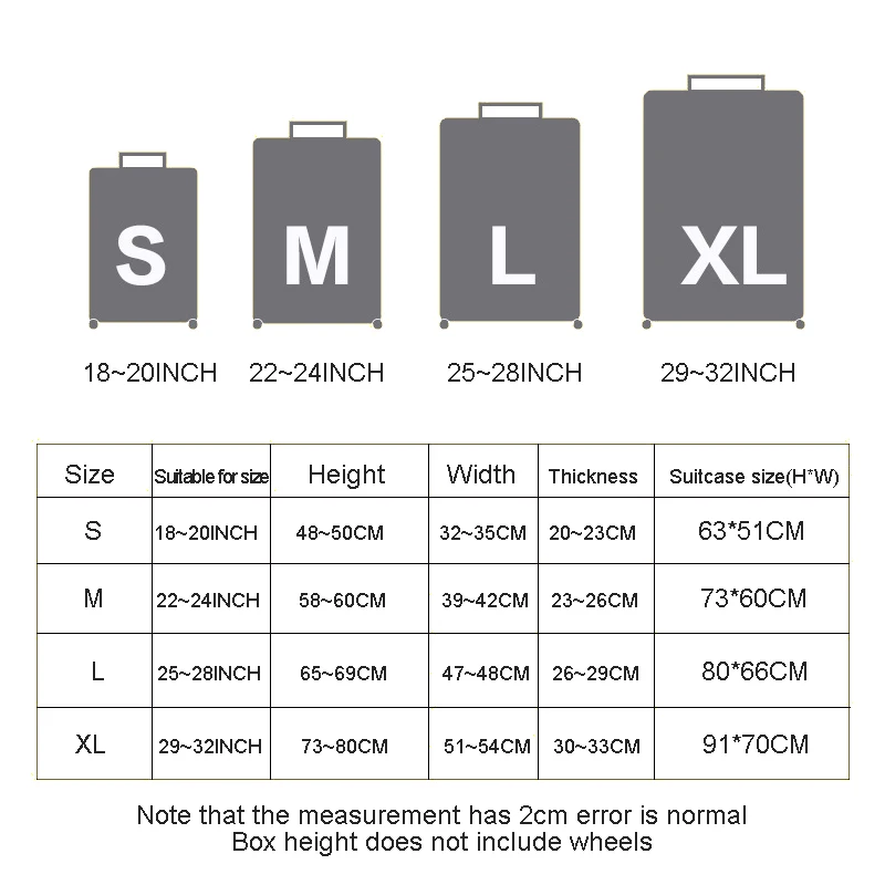 Funda protectora de equipaje de alta elasticidad para maleta, cubierta gruesa a prueba de polvo, lavable con cremallera oculta para 18-32 pulgadas