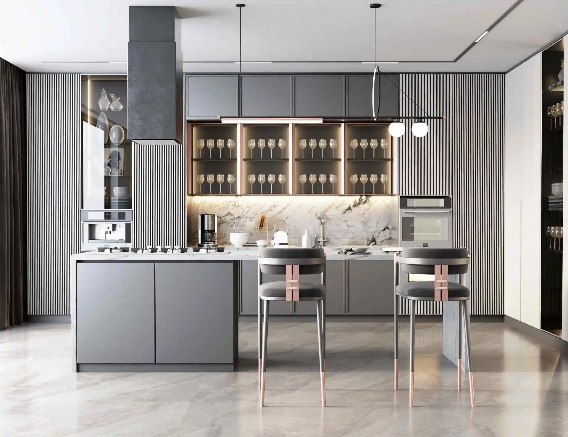 

Интегрированный обеденный стол-остров JC, многофункциональный кухонный остров, обеденный стол-остров с интегрированной конструкцией.