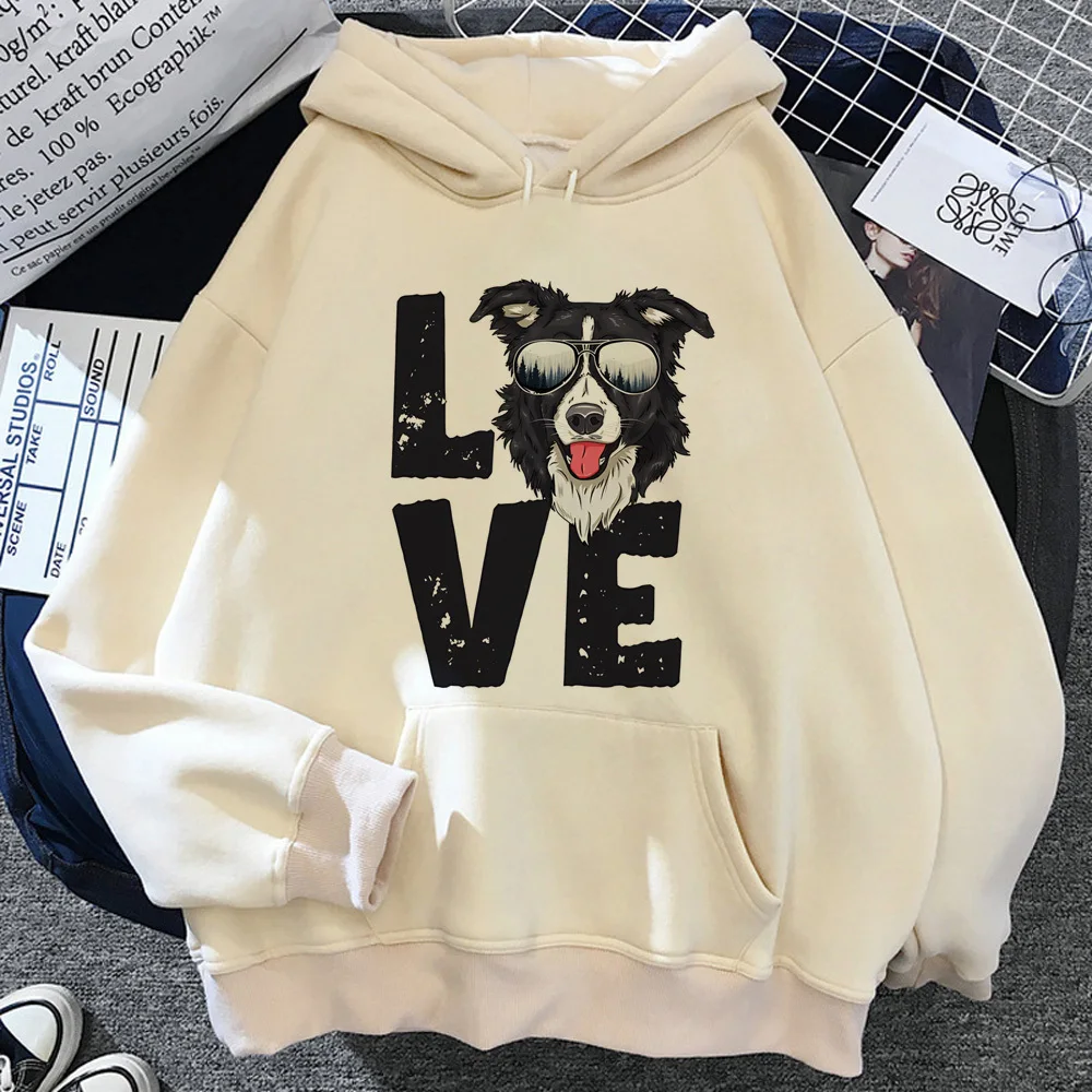 Border Collie hoodie Japanese designer graphic Y2K female tracksuits graphic casual wear elegant comic