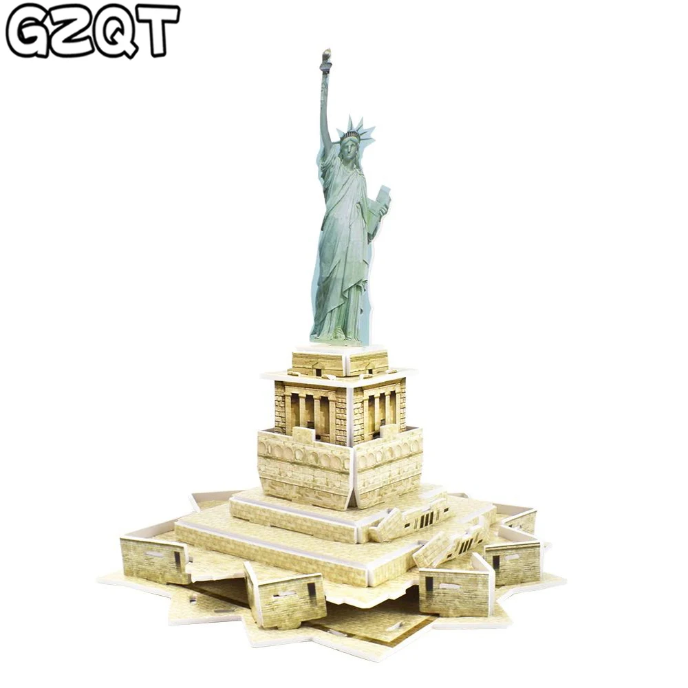 

3D Paper Puzzle Assembled Statue Of Liberty DIY Model Toys for Children Game World Architecture Jigsaw Educational Toy Kids Gift