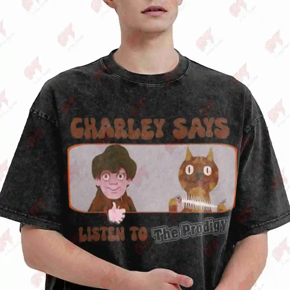 The Prodigy Charly Vintage Washed Tee Pure Cotton T-Shirt