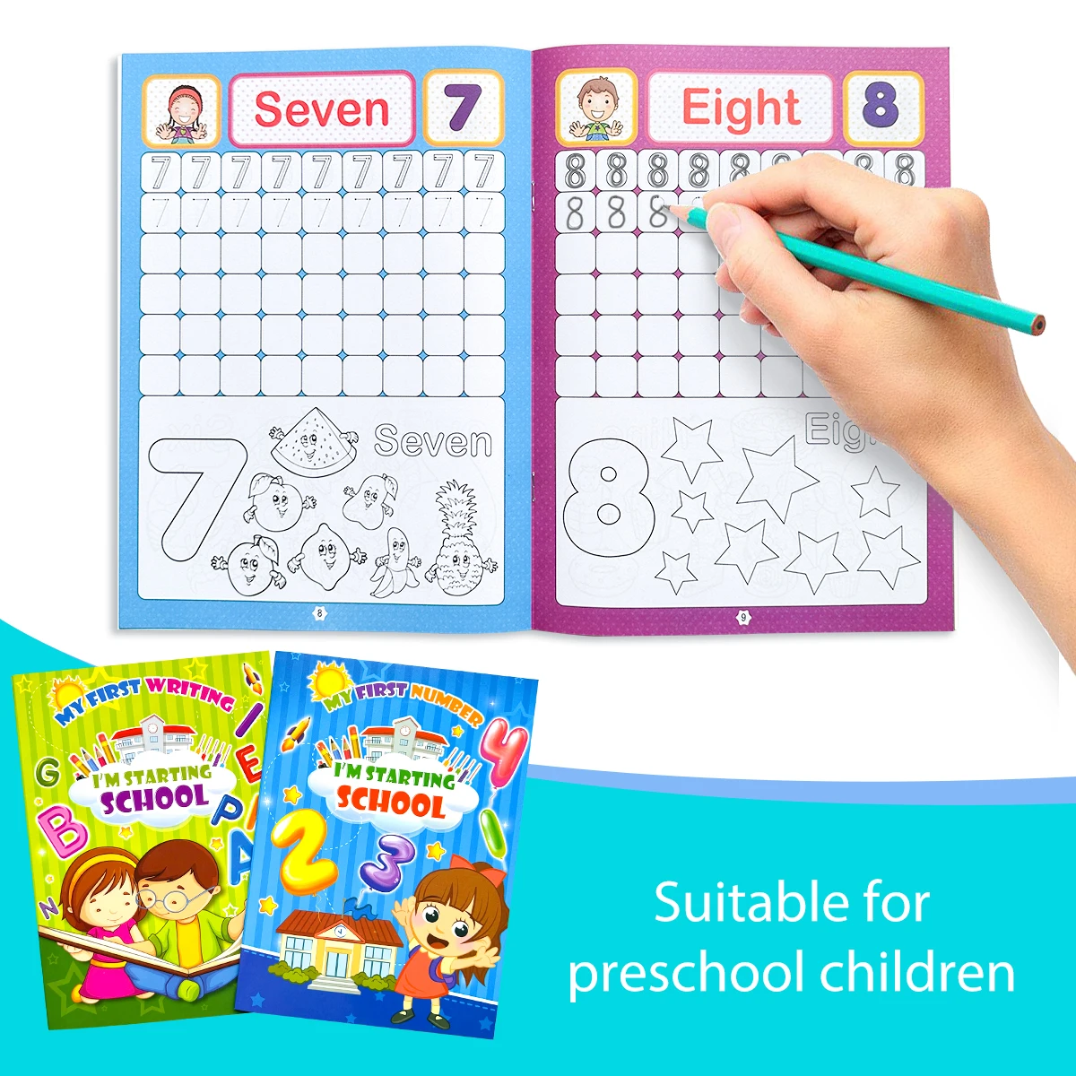 

Copybook Practice Book Numbers/alphabets Children's Children Pen Control Training Practice Homework Notebook For Students Gifts