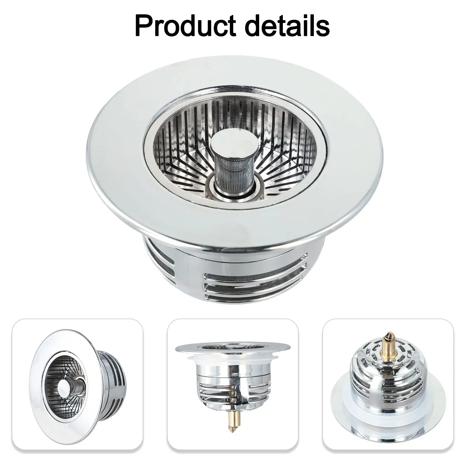 Stainless Steel Look Sink Strainer Strong Construction that Effectively Collects Debris While Quick Water Flow