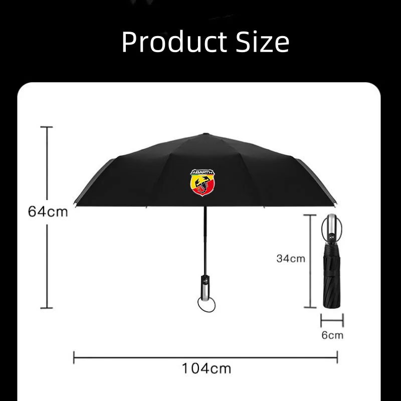 Car Automatic Folding Windproof Sunshade Umbrella For ABARTH 500 500X Panda Punto ARGO Bravo Toro Tipo Ducato Auto Accessories