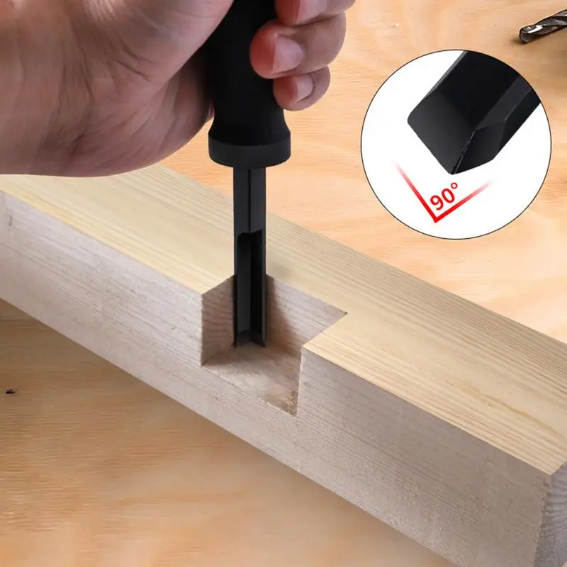 Corner Chisel Professional Wood Chisel With Anti-Skid Handle Corner Punch Chisel For Cutting Square Mortise Woodworking Tools