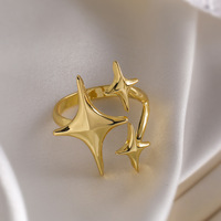New European American Stainless Steel Ring Niche Teenage Design Featuring Star Like Minimalist Cool Personalized Temperament