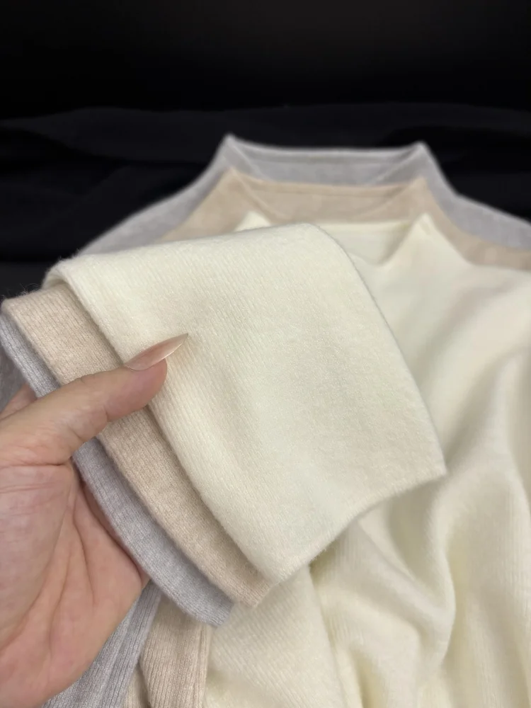 SoftGirls Chestnut f-High Collar Knitted Sweater Slim Fit Autumn Winter Base Layer irt Inner Wear oulder Width Top