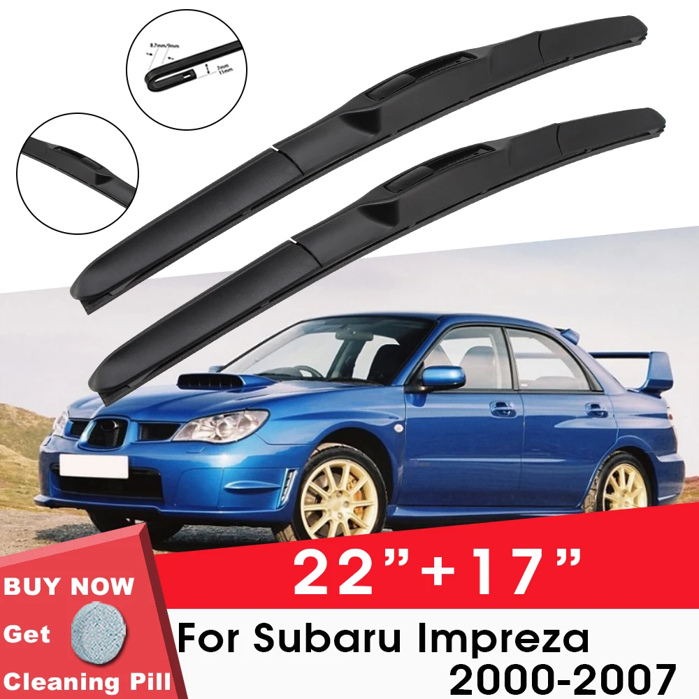 

Car Wiper Blade Front Window Windshield Rubber Wiper For Subaru Impreza 2000-2007 22"+17" LHD RHD Car Accessories