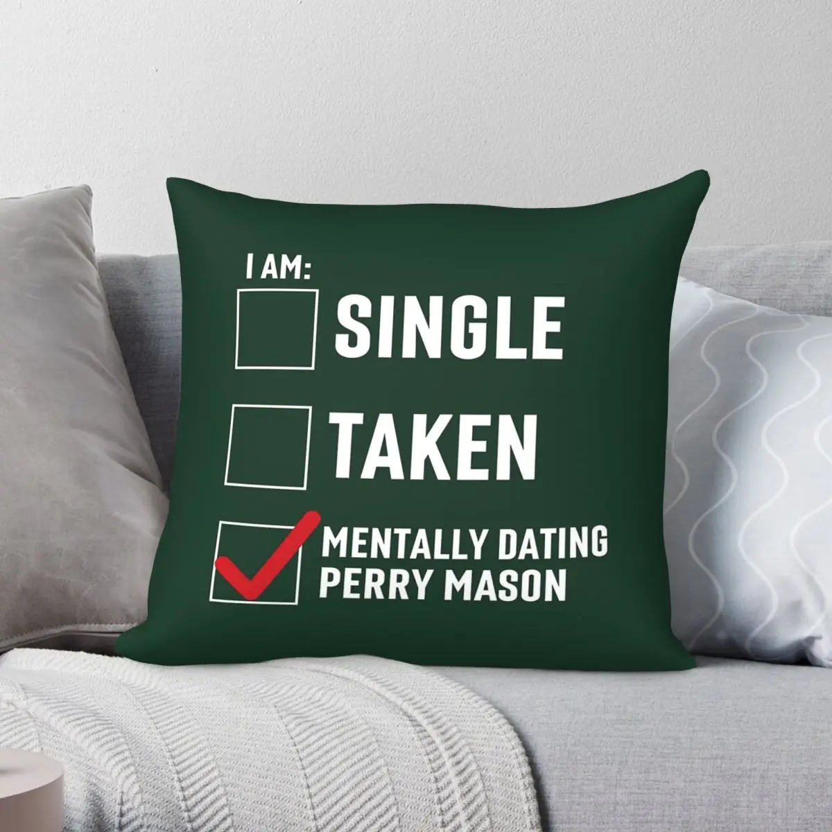 Mentally Dating Perry Mason Square Pillowcase Polyester Linen Velvet Printed Decor Throw Pillow Case Room Cover Wholesale 45x45