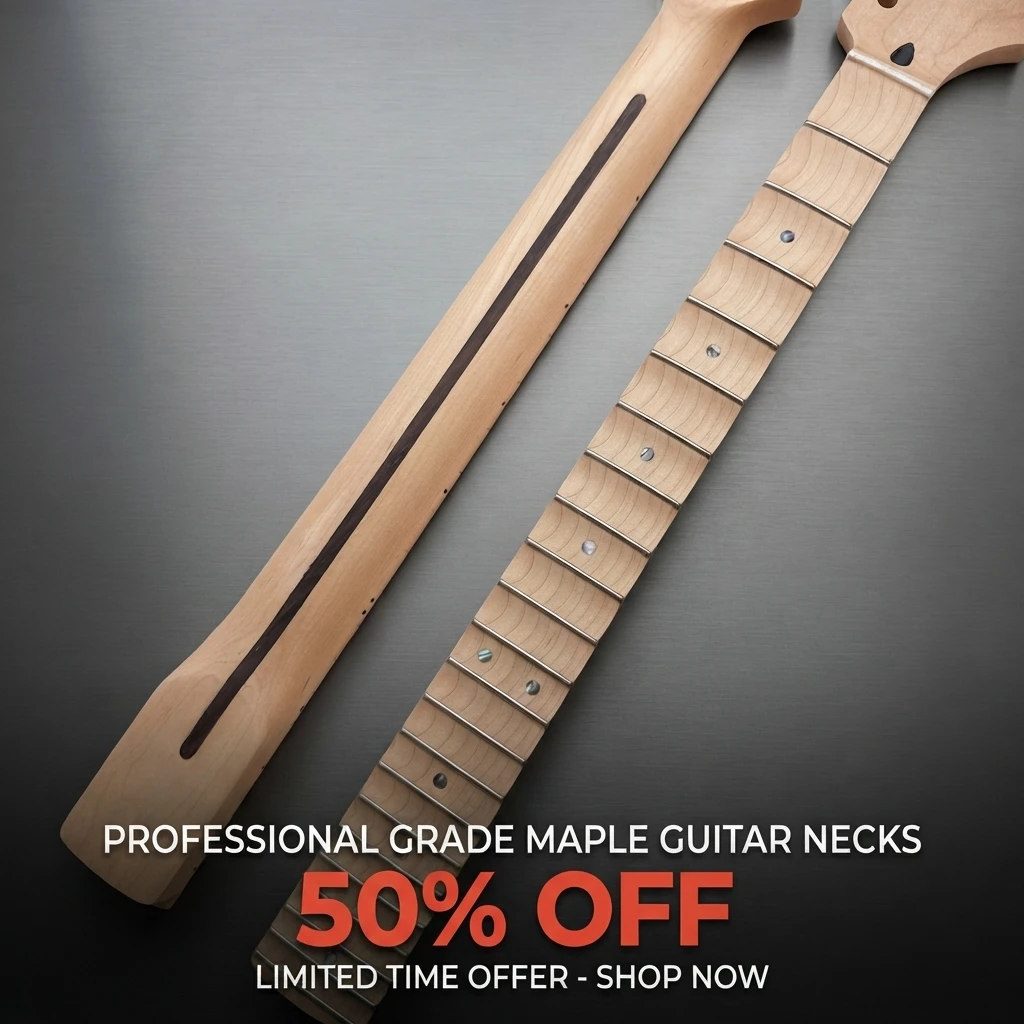 Premium Natural 22-Fret ST Big Head Guitar Neck with Scalloped Fingerboard Premium Quality Guitar Replacement Neck