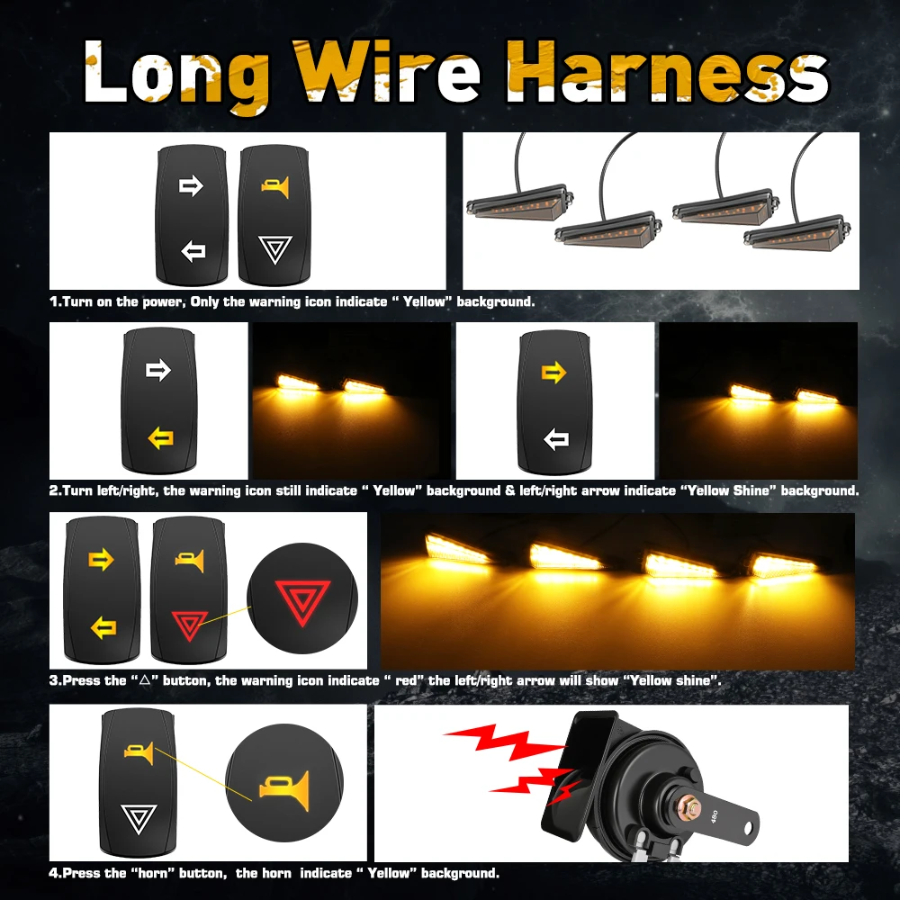 Para 2016+ Can-Am Defender HD5 / HD8 / HD10 / MAX Universal UTV Turn Signal Street Legal Kit UTV Suporte de placa de licença com luz