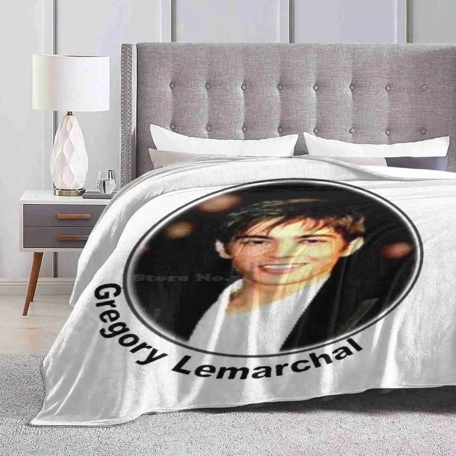 Gregory Lemarchal Super Warm Soft Blankets Throw On Sofa/Bed/Travel Gregory Lemarchal Tribute Star Academy Dead Singer France