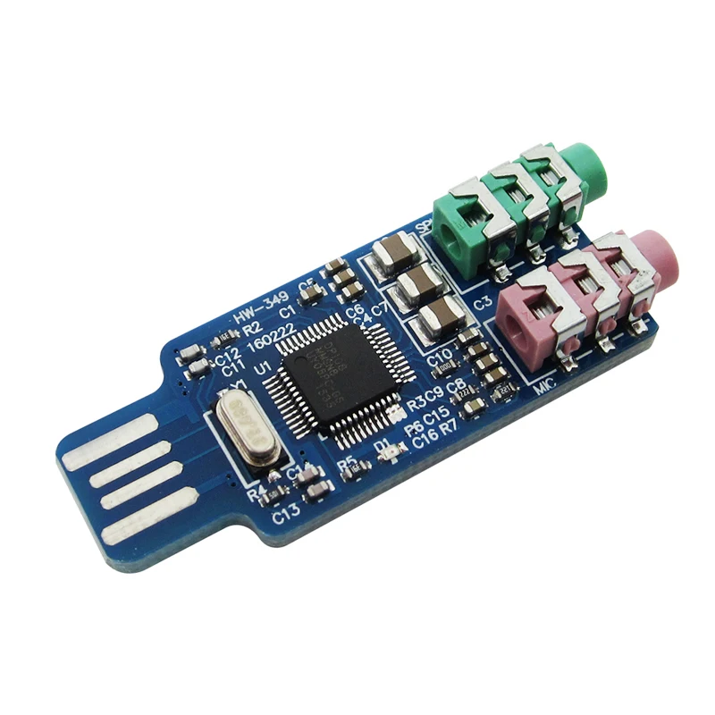1 шт. CM108 USB-накопитель, бесплатный модуль внешней звуковой карты для портативного компьютера