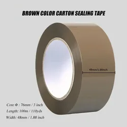 1 Pc 100meters Super Bond Brown Packaging Adhesive Tape Shipping Carton Sealing Coffee Sticky Buff Tape for Home  Office School
