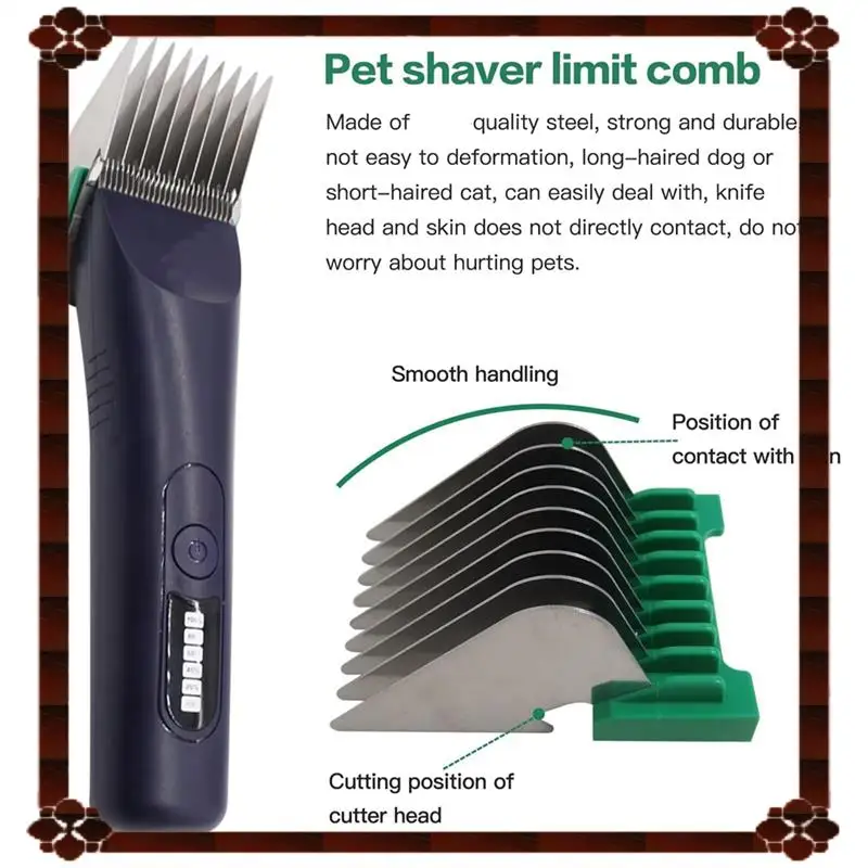 24시간 배송 동물 스테인레스 스틸 8색 헤어 가이드 빗 세트 8색 가이드 빗 세트 절단 길이 3Mm-25Mm