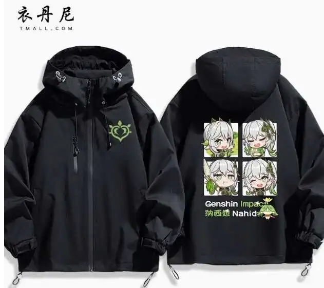 

Anime Genshin Impact Nahida Hooded Outdoor Jackets Cosplay Autumn Winter Student Men Women Coat Jacket Tops anime