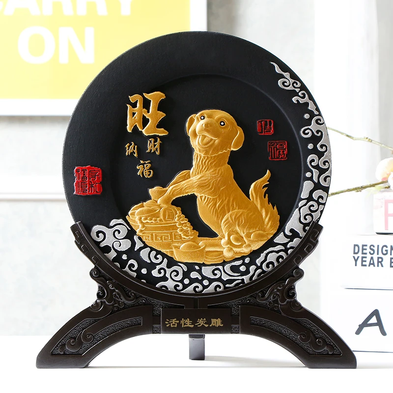 China National gift HOME office shop Comapny TOP decoration thriving business plutus dog WANG CAI Mascot FENG SHUI ART Ornament