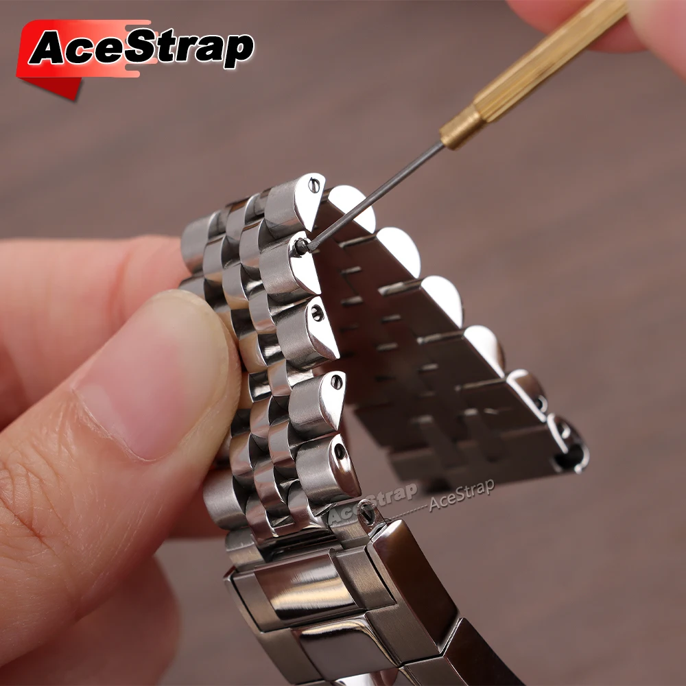 2025new Screw Chain Watch Strap Stainless Steel for Oyster Watch Band 20mm 21mm 22mm Universal Wristband for Rolex Flat Arc End