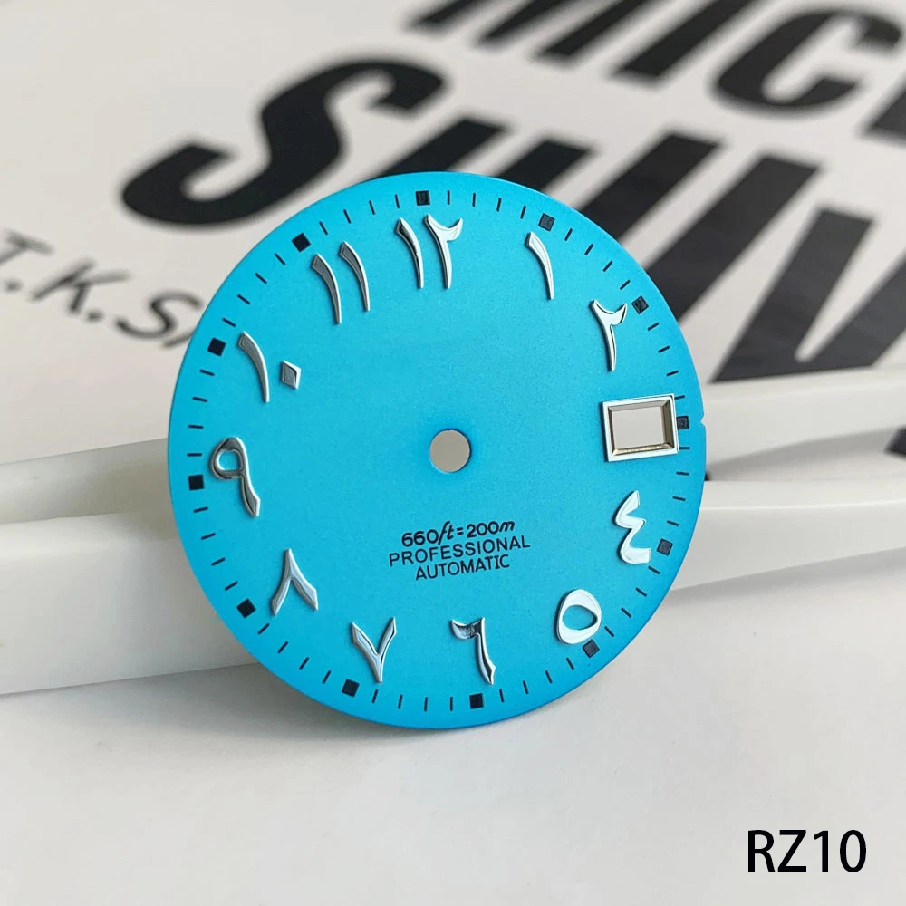 28.5mm silver nail Arabic alphabet non luminous dial, suitable for nh dail 35/36movement watch accessories