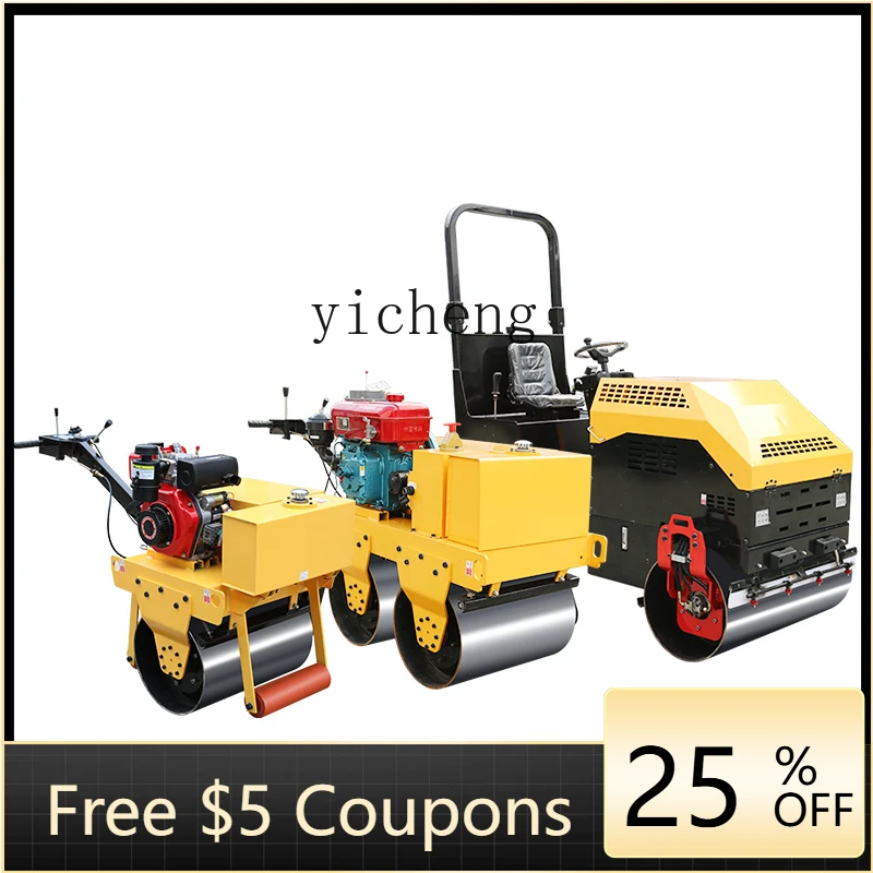 

B1 Hand-held ride-on single and double steel wheels 1 ton miniature vibrating lawn asphalt compactor