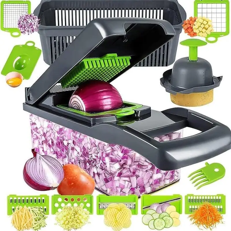 15 in 1 Multifunctional Vegetable Chopper, Durable Vegetable Slicer, Garlic Chopper, Onion Potato Grater, Vegetable Cutting Mach