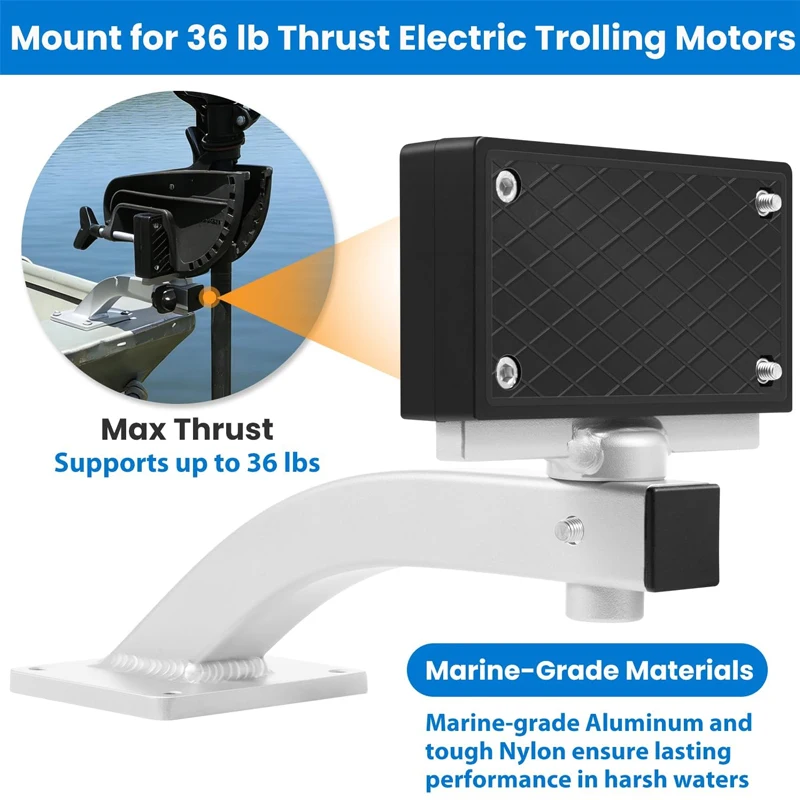 Universal Adjustable 90 Degrees Boat Deck Mount Trolling Motor Bracket Fit for Kayak Canoe, Small boat, Jon Boats, Skiffs