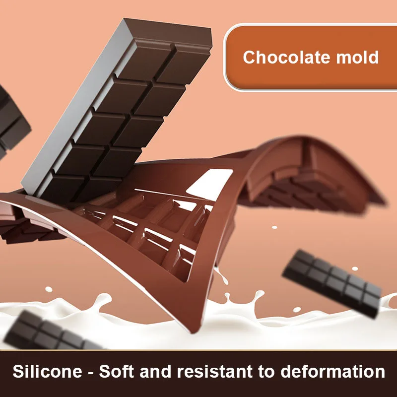 Chocolate Bar Mold Silicone Thick Chocolate Bar Mold Durable Rectangle dubai Chocolate Bar Break Apart Candy Molds