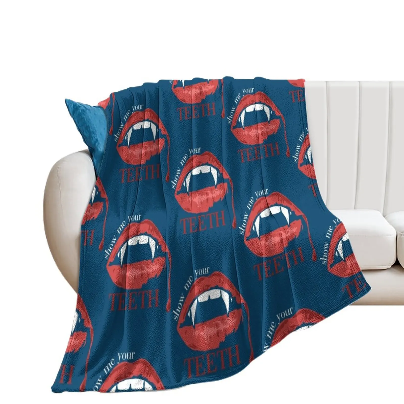 show me your teeth Throw Blanket Stuffeds for sofa Blankets