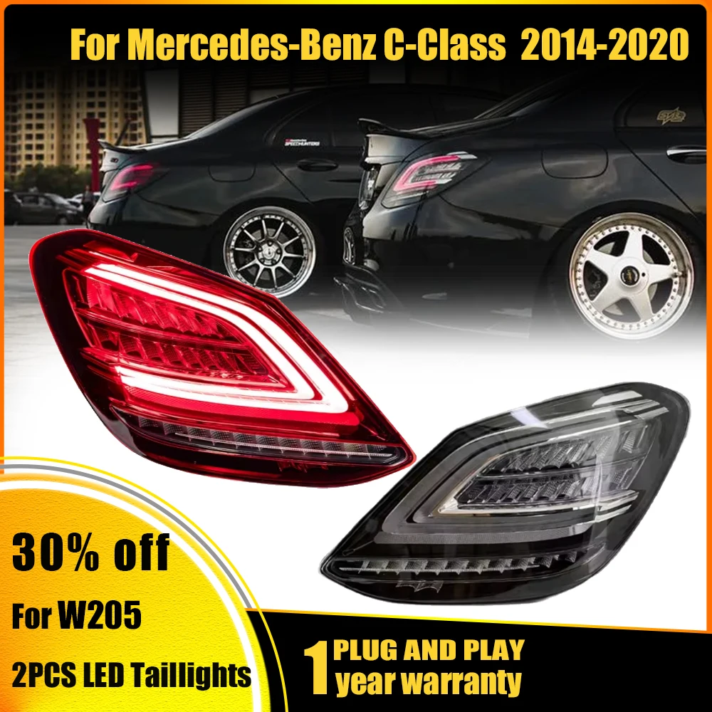 For Mercedes-Benz C-Class W205 2015-2021 C200 C260 C300 C 63 LED Car Stop Light Reversing Light Accessories Taillights upgrade