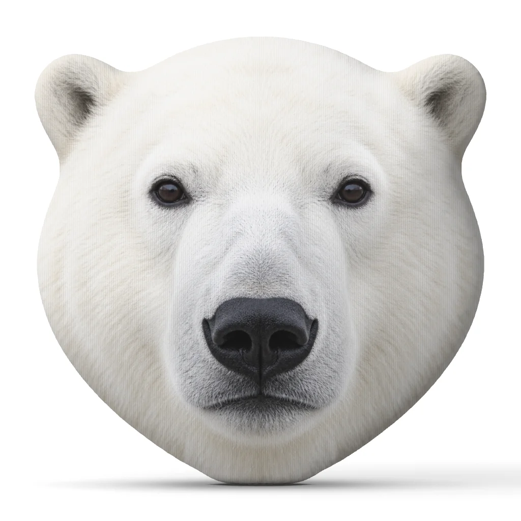 Polar Bear Shaped Plush Pillow Arctic Wildlife Cushion Stuffed Throw Pillow for Sofa Bedroom Home Decor Animal Lover Gift