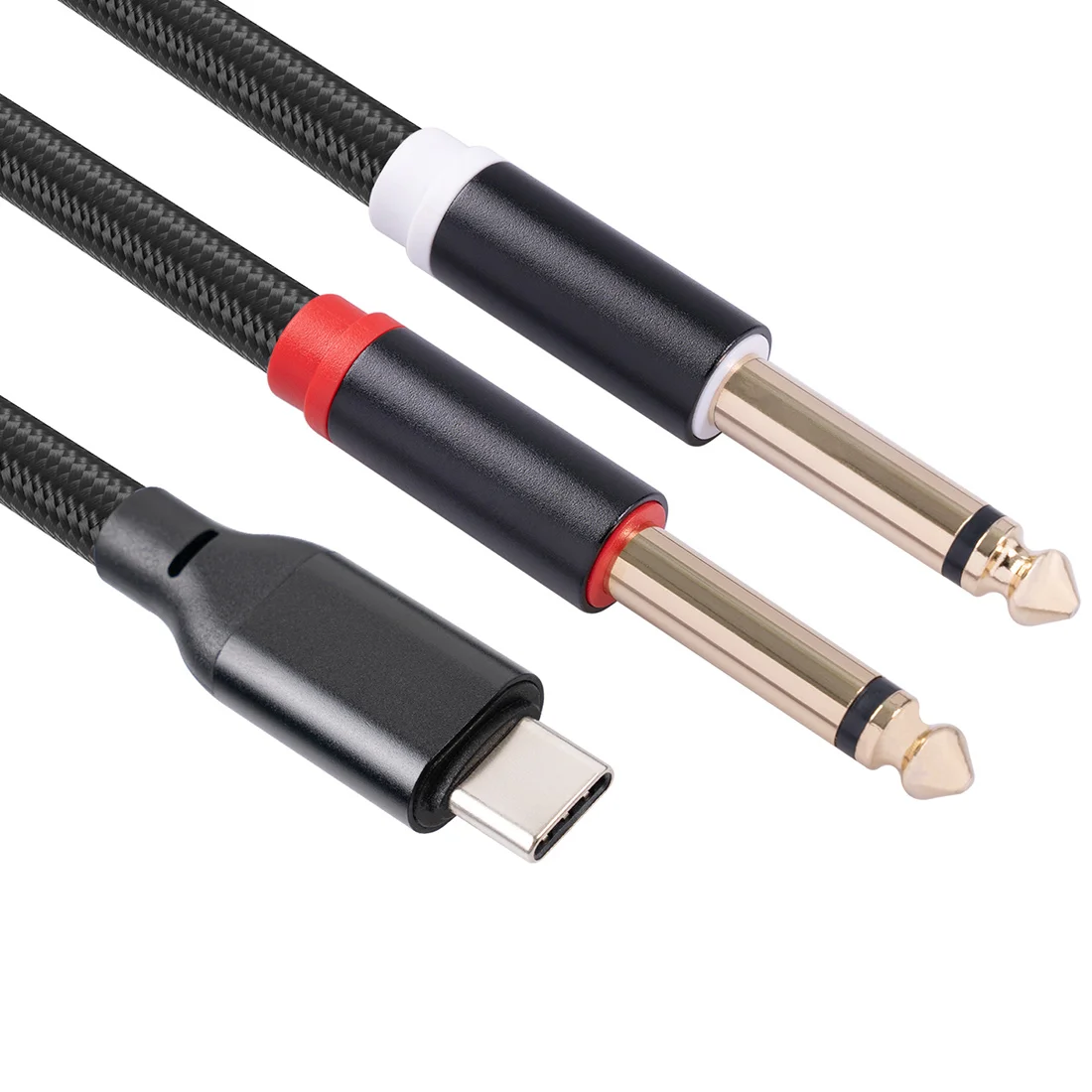 USB C To Dual 6.35Mm Audio Stereo Cable Type C To Dual 6.35Mm Audio Cord for Smartphone Multimedia Speakers,3.3Ft/1Meters