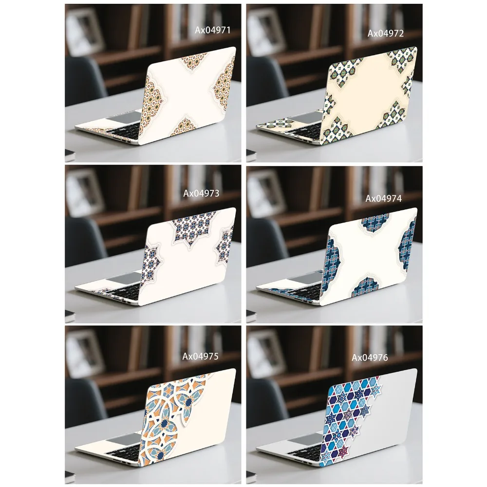 Vinyl Exotic Moroccan Geometric Tile Pattern Graphic Decal Laptop Sticker for Laptop Notebook Computer Skin Decorations