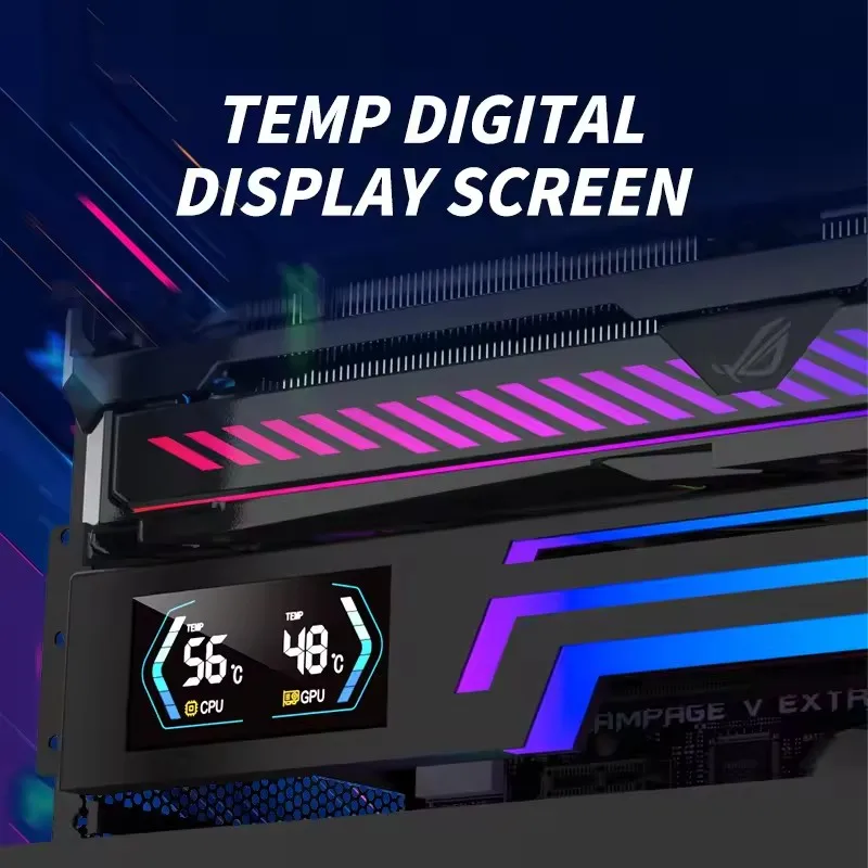 Power Train Z-X6 Graphics Card ARGB Bracket Temperature Display Computer Graphics Card VGA Holder AURA SYNC