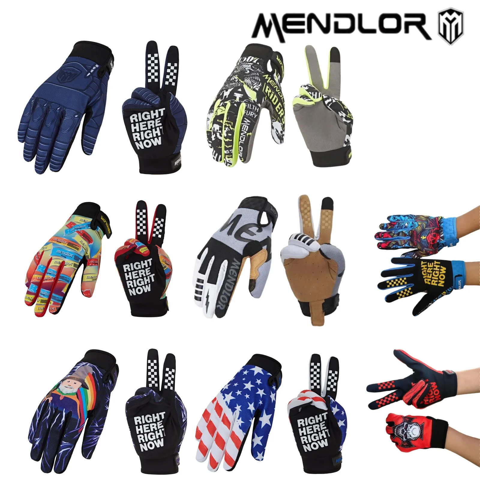 

MENDLOR Off-road Motorcycle Gloves Mens Women Mountain Bike Gloves Soft Breathable Motocross Racing Gloves