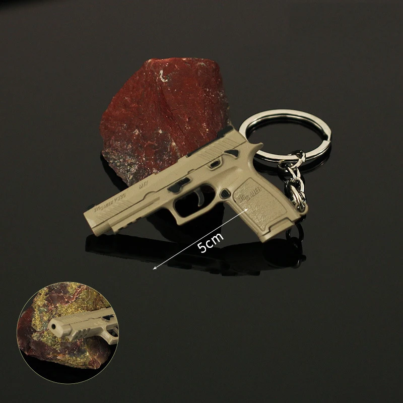 Game for Peace Pendant Mini Gun P320-M17 Keychain Alloy Metal Best Gift for Gun Lovers