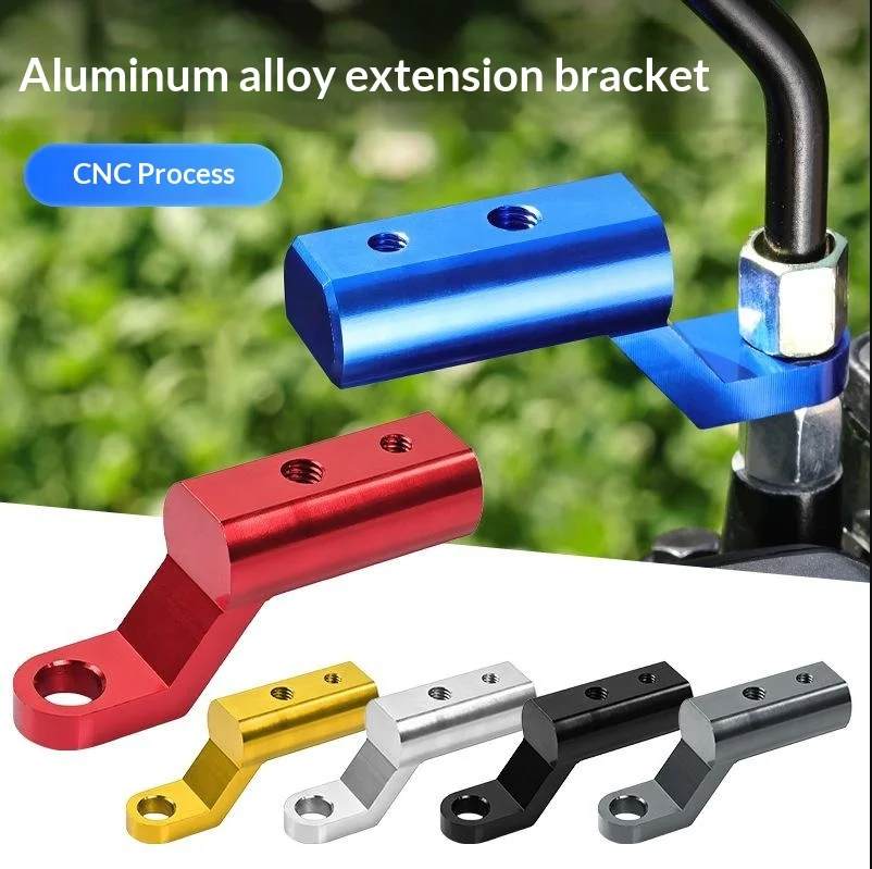 Aluminum Alloy Motorcycle Rearview Mirror Extension Bracket Antivibration For Motorbike Modification Daily Riding