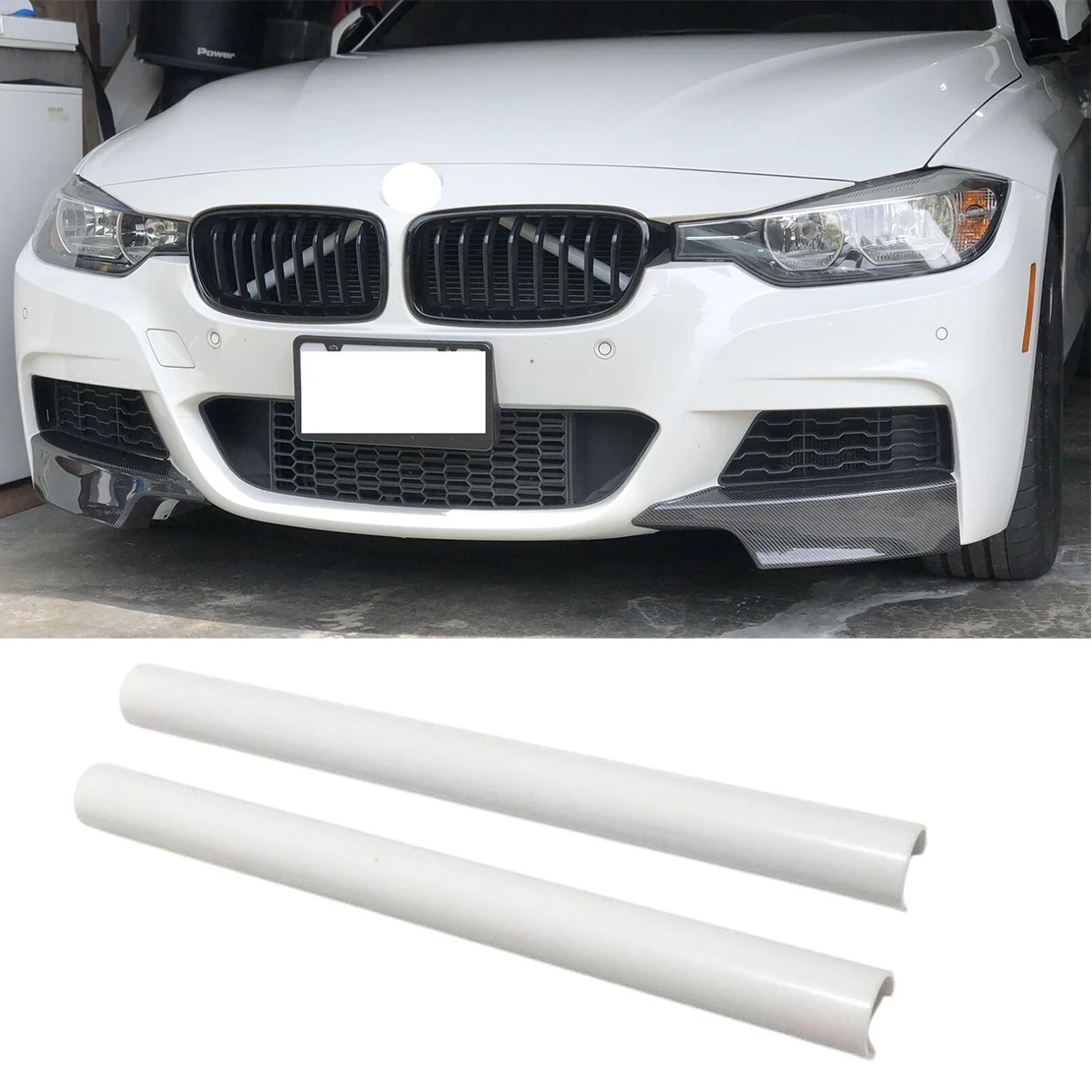 2Pcs White V Brace Front Grille Trim Strips Cover Grill Bar Fit for BMW 1 2 3 4 5 6 7 Series F20 F21 F22 F23 F30 F31 F25 F26 G05