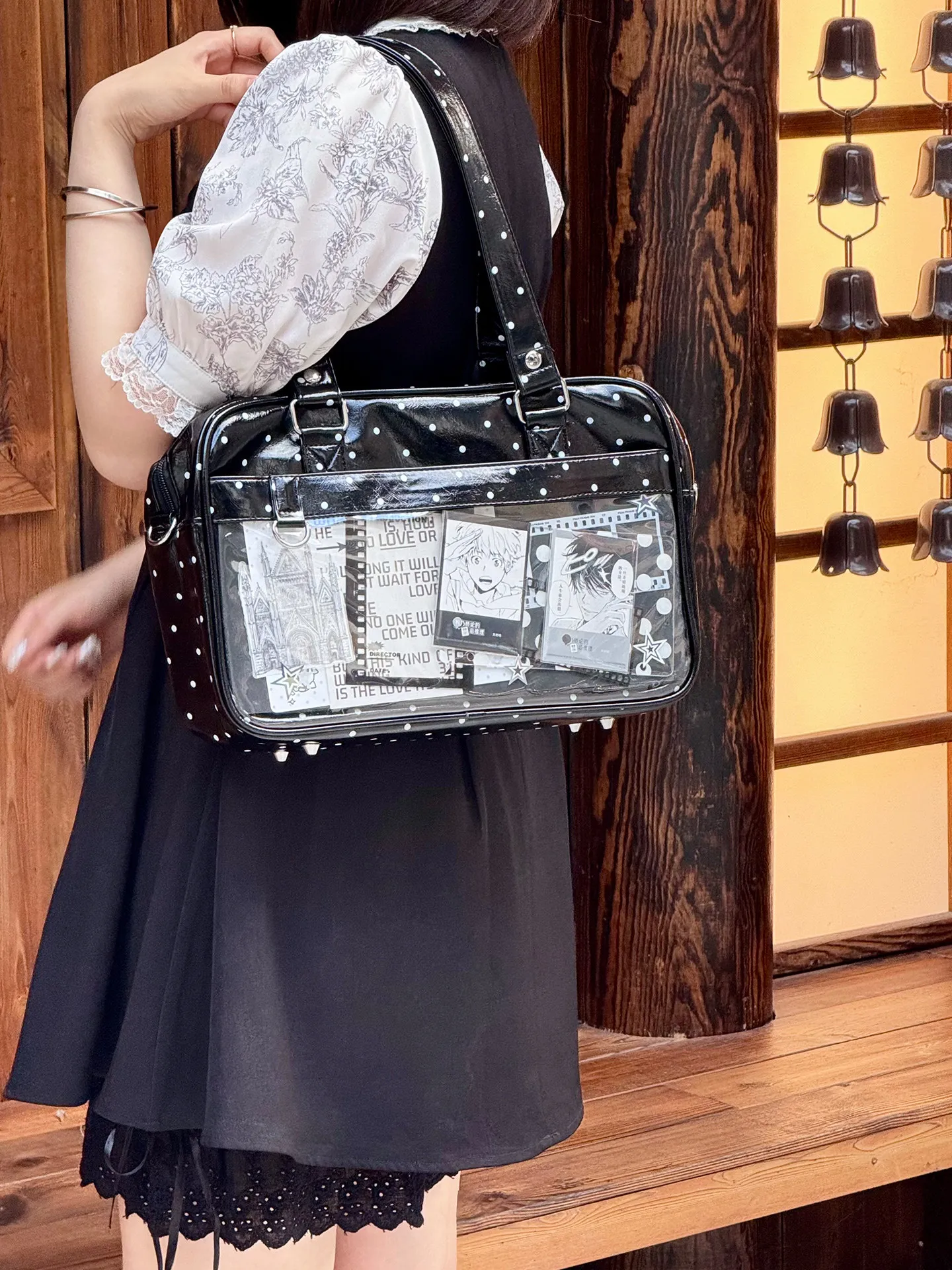 Original Element Large Food Volume Commuting Lta Bag Girl Polka Dot Daily Versatile College Style Jk Uniform Messenger Bag Woman